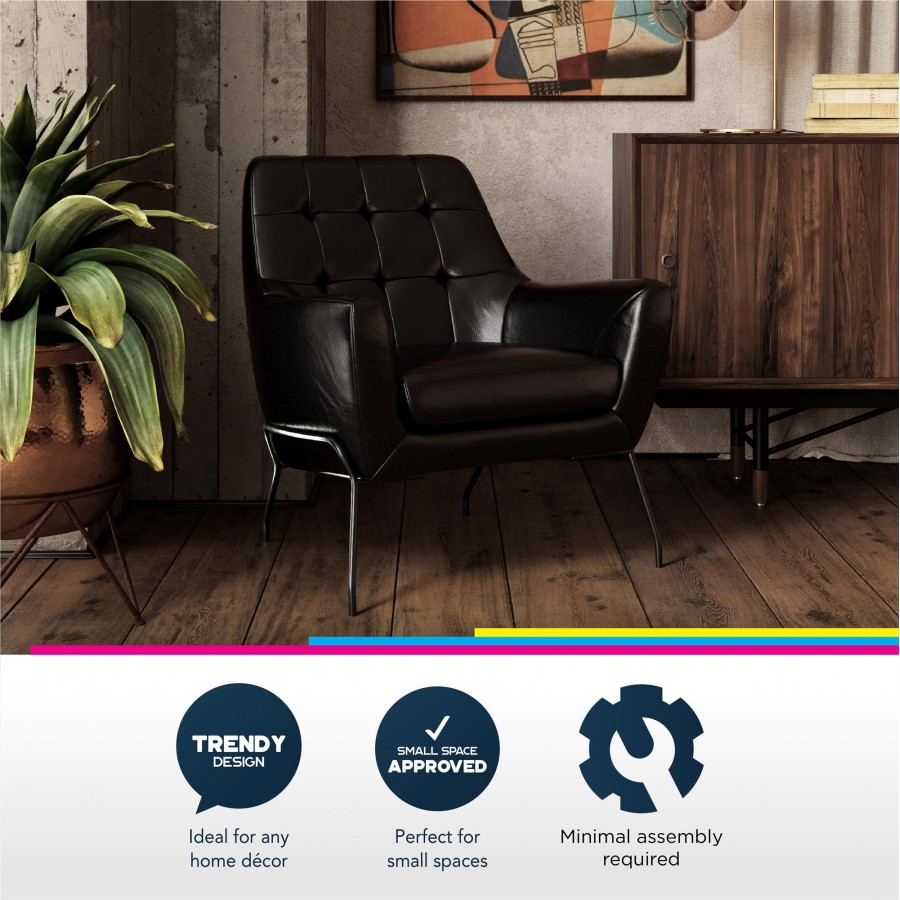 Brayden Accent Black Faux Leather Chair